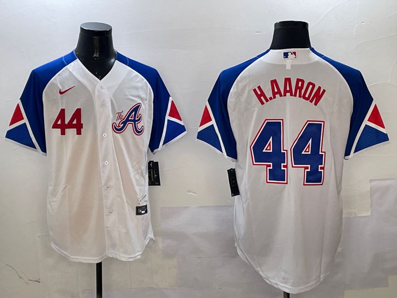 Men Atlanta Braves #44 H.Aaron White City Edition 2025 Nike MLB Jersey style 7->atlanta braves->MLB Jersey